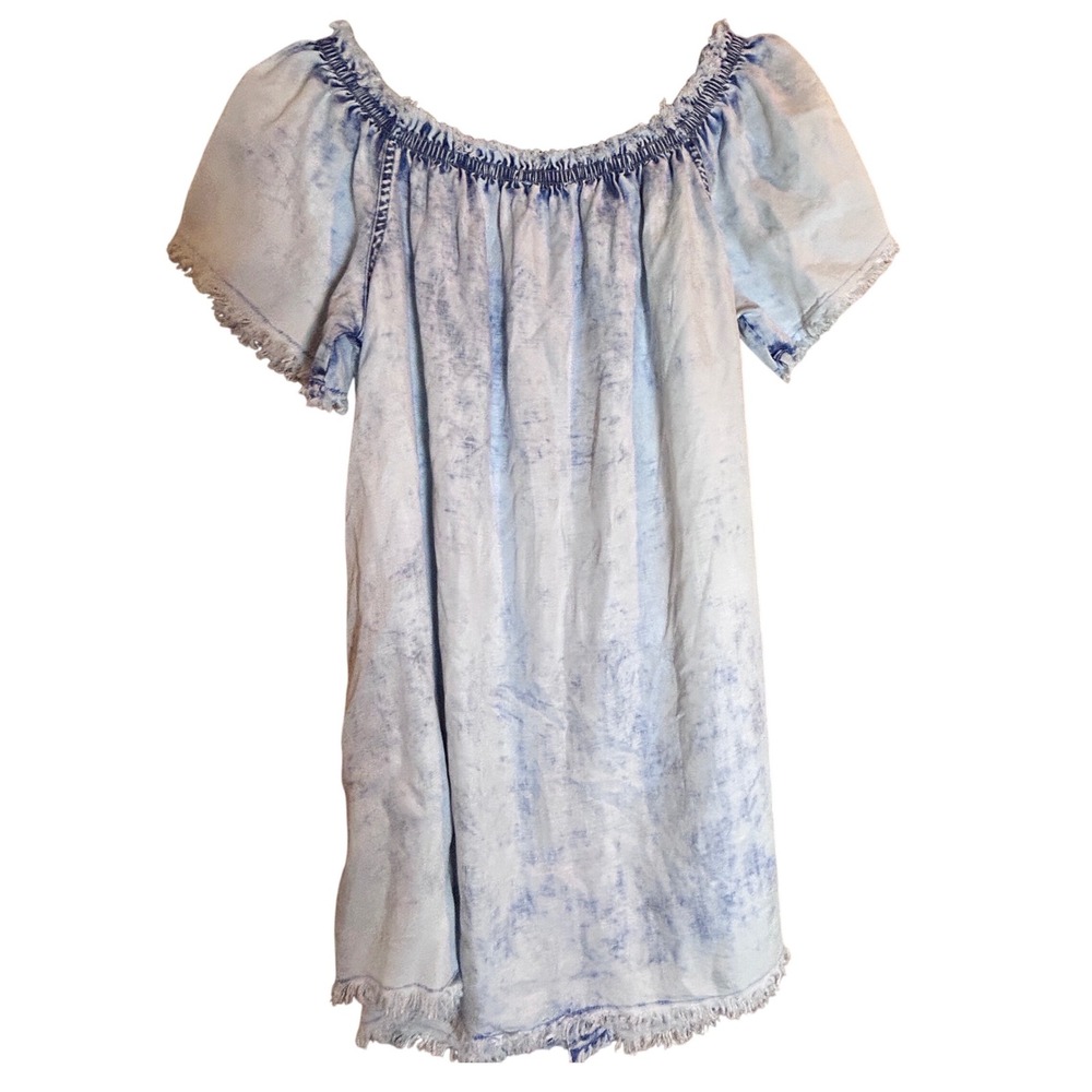 Mustard Seed Off The Shoulder Acid Wash Tunic Dress Size Medium